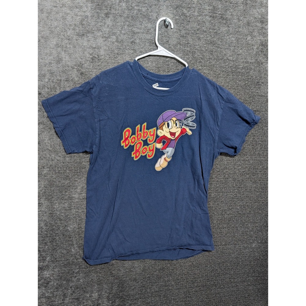Logic Bobby Boy Graphic T-Shirt Navy Blue Mens Large Streetwear Rap Tee 1695